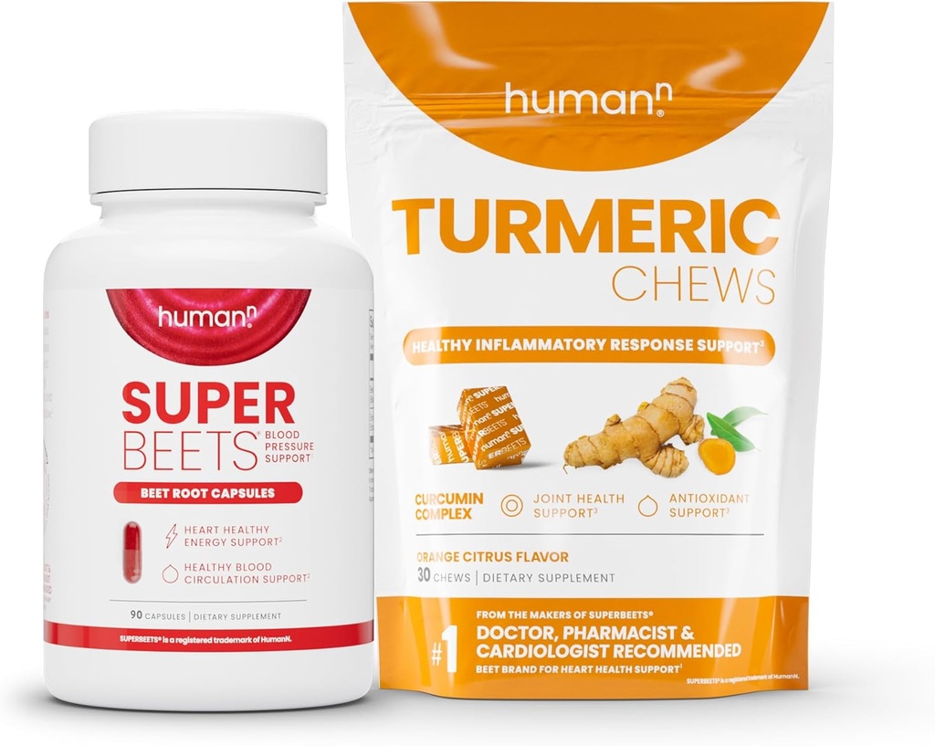 Humann SuperBeets Beet Root Capsules ve Turmeric Chews