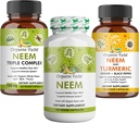 Premium Neem & Turmeric Supplement Sche - Skin Health için 2in-1 Capsule Formula, Immune & Cleansing Support