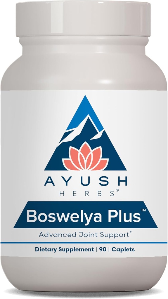 Ayush Herbs Boswelya Plus - Glucosamine Chondroitin Ortak Destek Supplement, Turmeric Muscle Support for Men & Women, Ortak Bakım with Curcumin - 90 Vegetarian Capsules (1 Count)