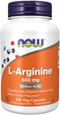 Τώρα Τροφίμων L-αργινίνη, 500 mg, 250 Caps