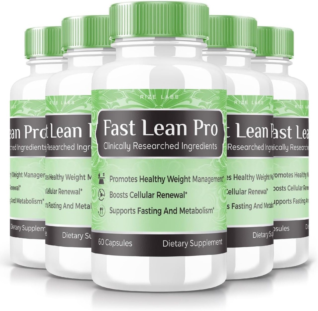 rize labs - Fast Lean Pro Dietary Supplement, Advanced Formula Capsules for Extra Strength, Non GMO, Promotes Healthy Weight Management (300 Capsules) (Επίσημη Συσκευασία των 5)