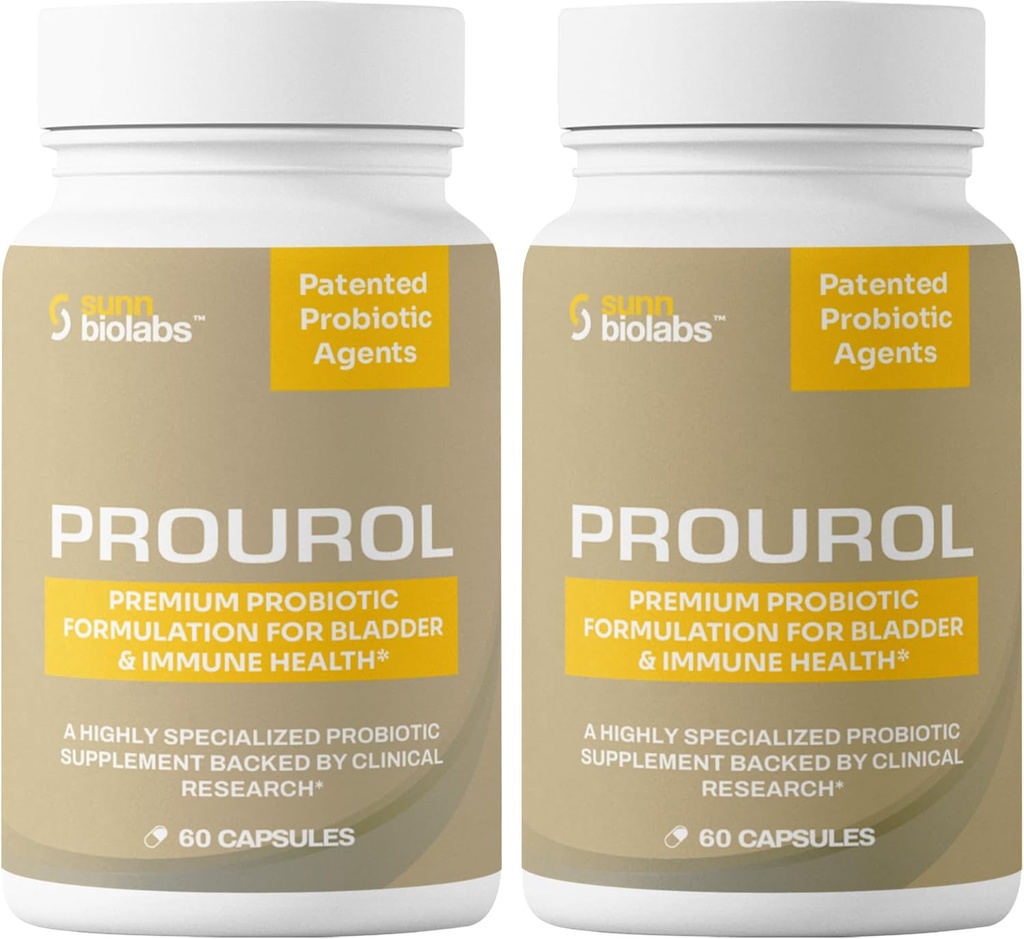 Prourol πατενταρισμένο PROBIOTIC συμπλήρωμα για την υγεία των ούρων, υποστήριξη της ουροδόχου κύστης, ανοσοενίσχυση, συχνή ανακούφιση ούρων, υγεία UTI, φυσικά συστατικά, καθημερινή συνολική υποστήριξη της υγείας-2 μπουκάλια - 120 κόμης