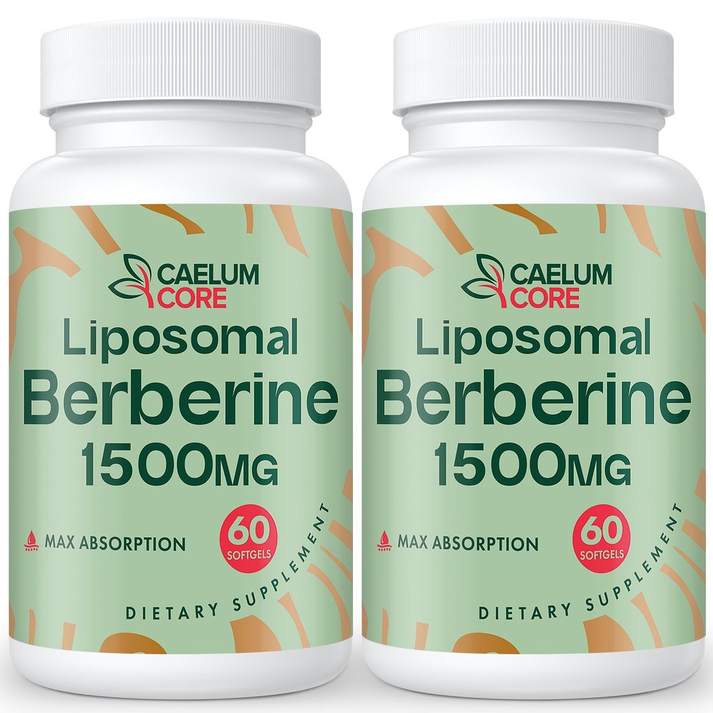 Liposomal Berberine HCL - Berberine 1500 mg High Bioavailability, Berberines Supplement for Women and Men (2 Pack)
