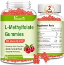 L-Methylfolate 15 mg Gummies with Torch B12, Folate Supplement for Mood, Brain Health, Immune Support, Raspberry Flavor, 120