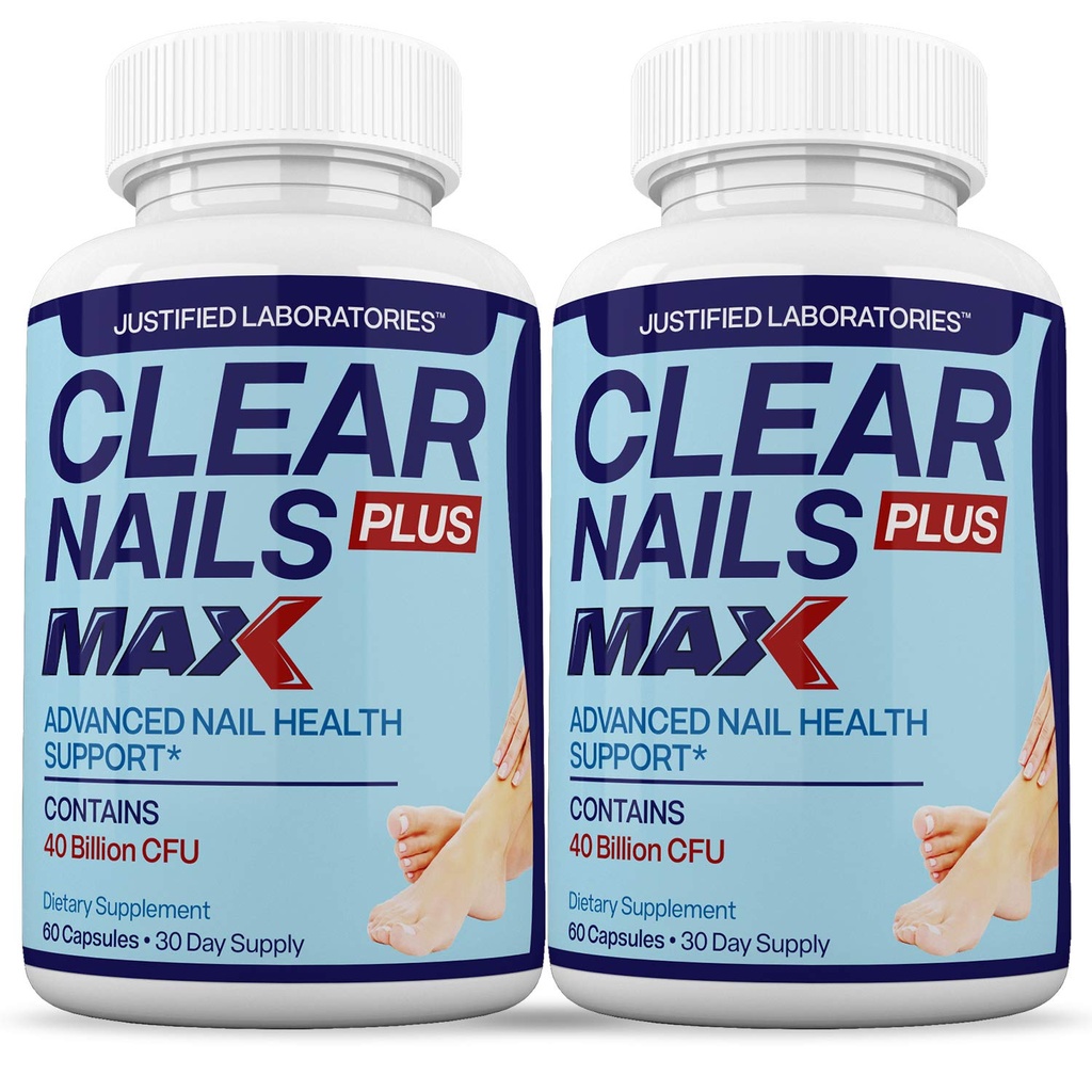 Justified Laboratories (2 Pack) Clear Nails Plus Max Pills 40 Δισεκατομμύρια CFU Probiotic 60 Κάψουλες