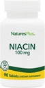 Natures Plus Νιασίνη - 100 mg, 90 χορτοφαγικά δισκία - Συμπλήρωμα Βιταμίνης Β3 υψηλής ισχύος - Χωρίς γλουτένη - 90 Σερβιέτες