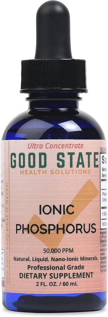 Good State | Phosphorus Ultra Concentrate | Liquid Ionic Trace Minerals | Homeopathic Solutions for Digestion | Improves Nutrient Uptake | 100 Servings | 50 mL