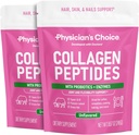 Collagen Peptides Σκόνη - Υδρολυμένη πρωτεΐνη (Τύπος I & III) - Digestive Ένζυμα - Keto Collagen Σκόνη για γυναίκες & άνδρες - Μαλλιά, δέρμα, αρθρώσεις & βοήθεια αποκατάστασης προπόνησης - Grass Fed, Non-GMO - Two-pack
