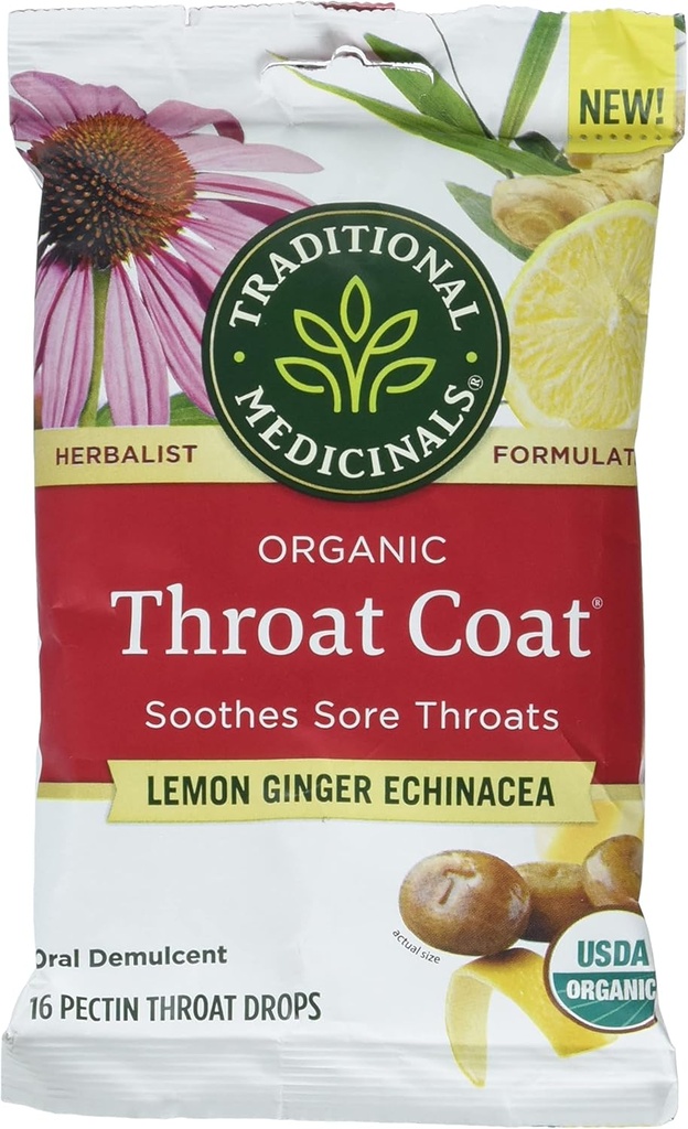 Παραδοσιακά Φαρμακευτικά Λέμον Τζίντζερ Echinacea Lozenges, 16 Κομμάτια (πακέτο των 12)