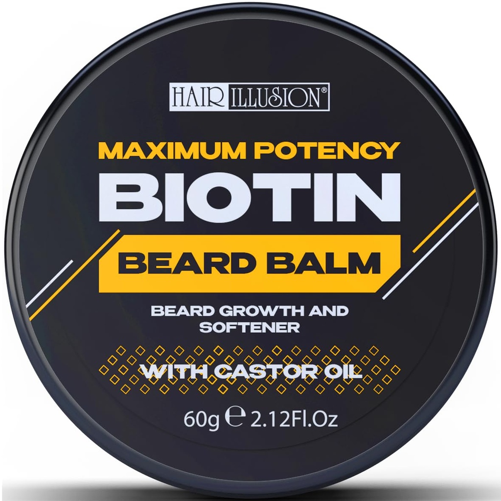Saç Illusion MAXIMUM POTENCY BIOTIN Beard Balm For Beard Growth And Softning, Black