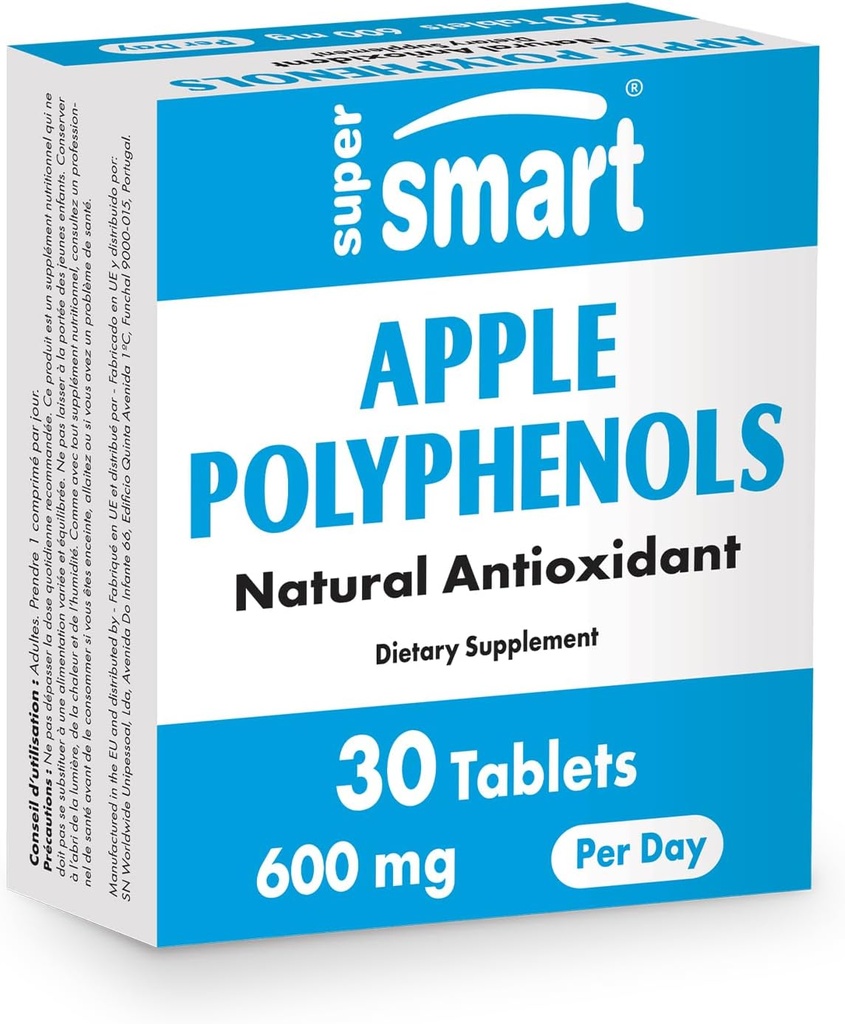 Supersmart - Apple Polyols günde 600 mg (High Strength %80 Polyols) - Apple Extract | Non-GMO & Gluten Free - 30 Tabletler