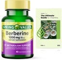Spring Valley Berberine Diyetsel Supplement - Metabolism Desteği - 1200 mg Capsules, 40ct