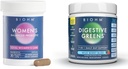 BIOHM Women's Probiyotiks 30B CFU & Super Greens/Kids Berry Blast Sche: Gut & General Health Support, 9 Strains, 30-Day Supply, Rich in Antioksis