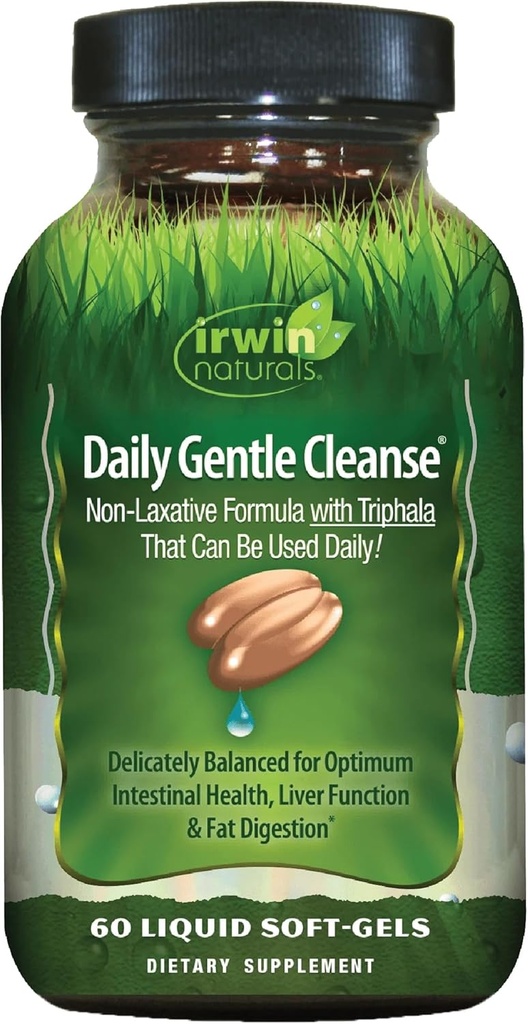 Irwin Naturals Daily Gentle Cleanse - Μη-Laxative Formula με Triphala - 60 Liquid Softgels