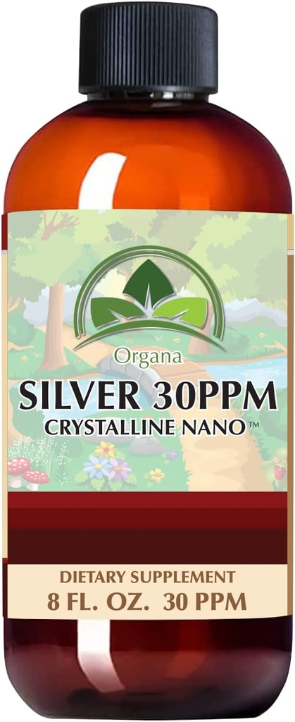 Organa Crystalline Nano Colloidal Silver - Immune Support - Ultimate Supplement Solution - Plata Coloidal - 8 Ounces - 30 PPM