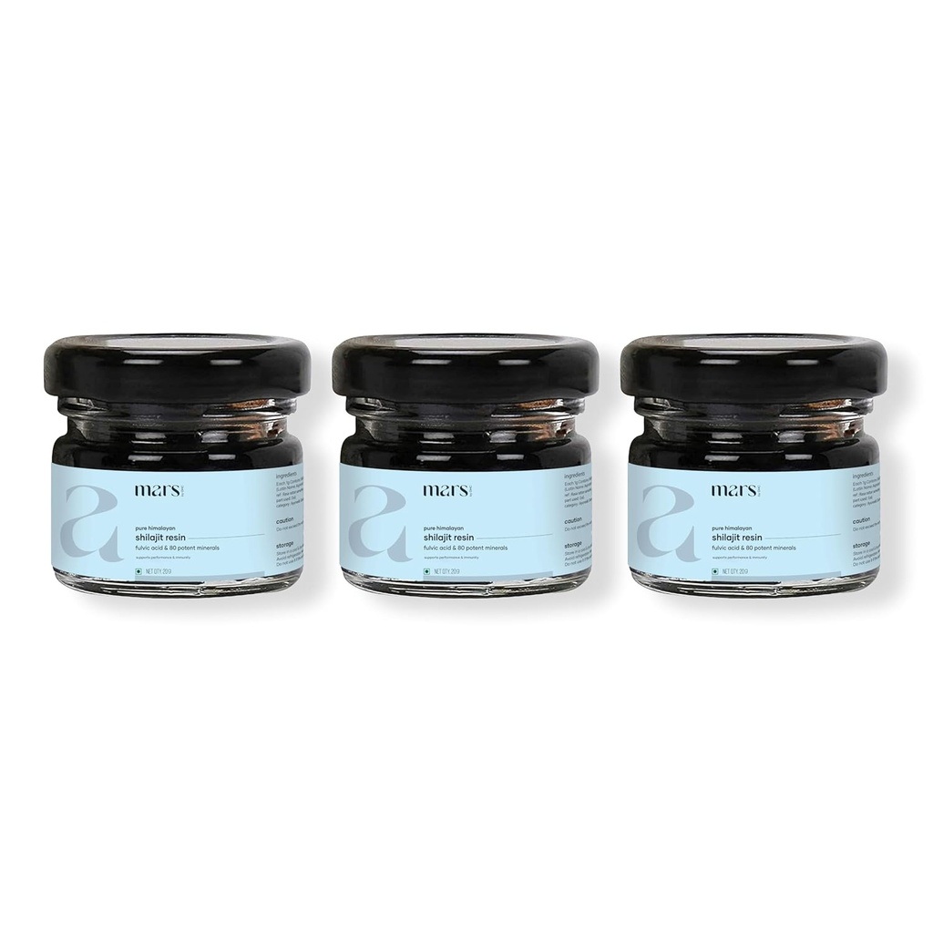 Mars Himalaya Organik Shilajitwear | Doğal üretim Himalayalardan Kaynaklandı | Enerji ve Genel Wellness | 45g | 3 Paket