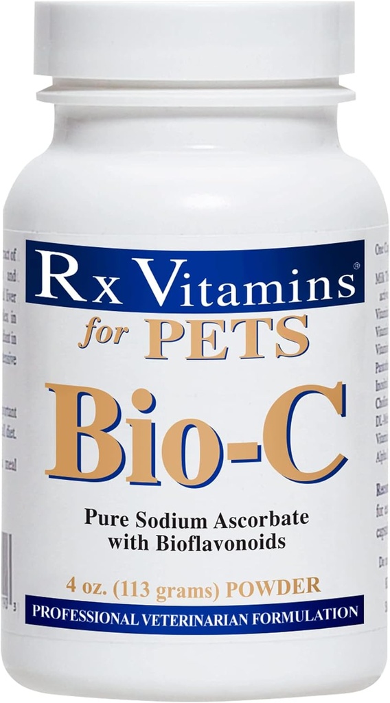 Rx Vitaminleri Bio-C - Köpekler ve Kediler için C vitamini - Lemon Bioflavonoyaklar Antihidrasyon Yardımı - Sağlıklı Ön ve Cilt - Ortak Tamam - 4 ozz