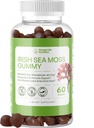 Organik İrlandalı Deniz Moss Gummies - Burdock Root ve Bladderwrack Natural Blend - Immune System Gut Cleanse & Thyroid Supplement - Skin and Nail Health - 60CT
