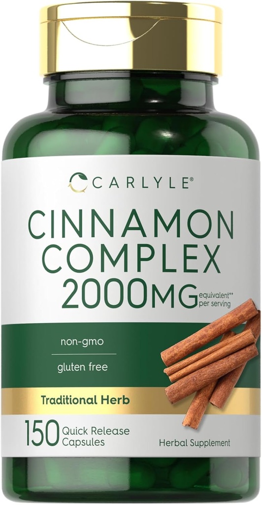 Carlyle Ceylon Cinnamon Kompleksi ile Gymnema ve Mulberry | 150 Capsules | Non-GMO, Gluten Free Supplement Supplement Supplement