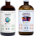 LIQUIDHEALTH Complete Multivitamin & Calcium and Magnesium Liquid Vitamin Bundle for Adults - Whole Body Health, Immune System, Bone & Joint Support - Whole Foods, Vegan, Non-GMO, USA Made