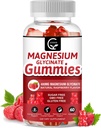 Magnezyum Glycinate Gummies 400 mg, Mg P Properties Supplement with Chelated Magnezyum Malate Kompleksi, D, B6 ve CoQ10, Memory, Calm, Mood & Sleep - 60 Kont (Pazarlama)