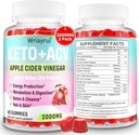 DW ACV Gummies with Probiyotiks & Vitamin B12, 2000 mg Apple Cider Vinegar Gummies with Mother, for Metabolism, Digestion, Detox & Cleanse, Sugar Free, Vegan-Friendly, 120 Gummies