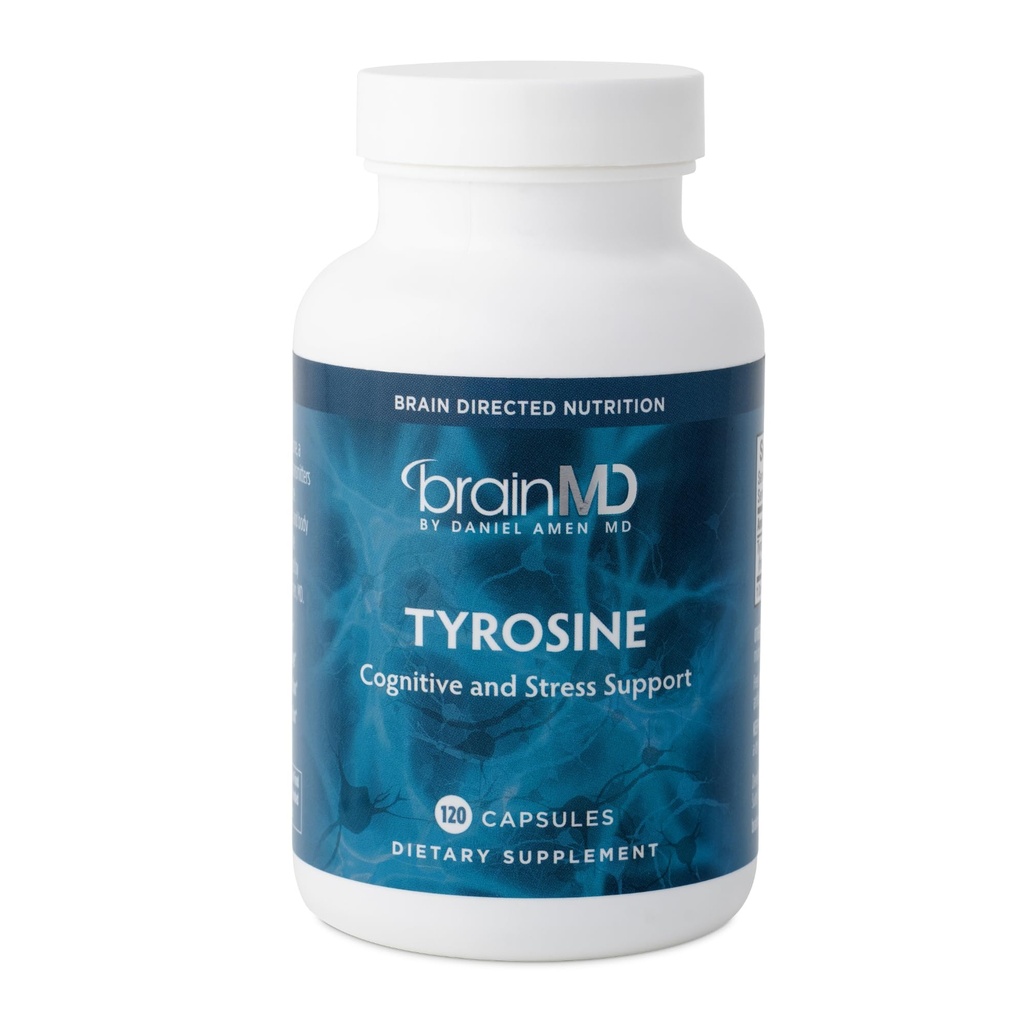 Dr Amen BrainMD Tyrosine - 120 κάψουλες - Προάγει την ψυχική εστίαση, σαφήνεια και εγρήγορση - Χωρίς γλουτένη - 60 εξυπηρετήσεις