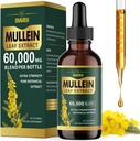 Lungs için Organik Mullein Drops, Mullein Leaf Tincture Support Lung Cleanse, Lung Detox ve Respiratory Health, Vegan, 2 fl ozz