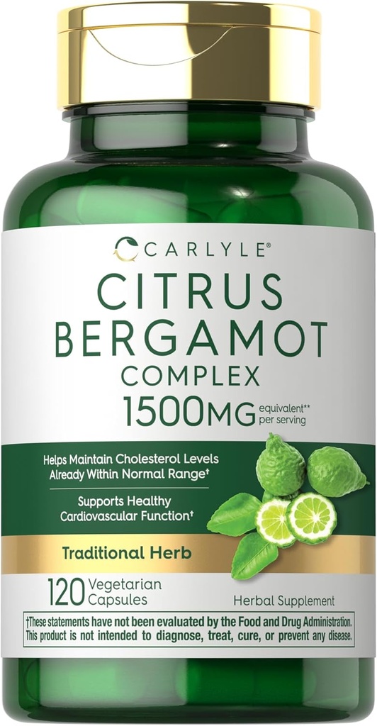 Carlyle Citrus Bergamot Supplement | 1500 mg Extract Kompleks | 120 Capsules | Non-GMO, Gluten Free