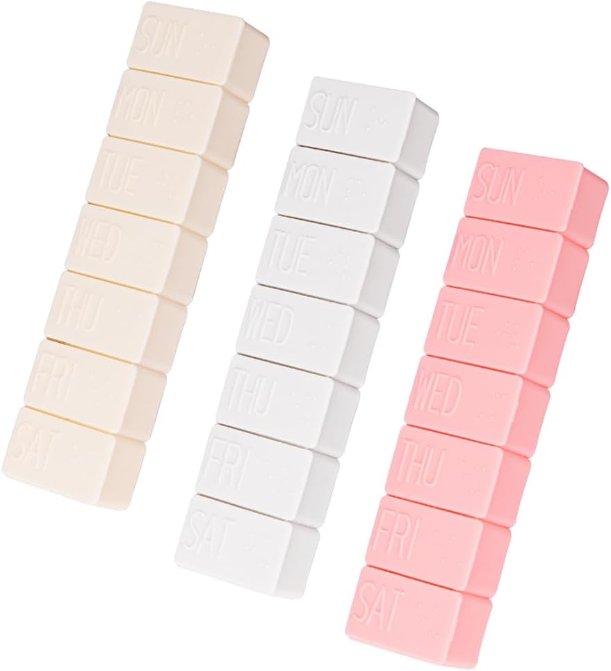3Pack Weekly Pill Organizer,Extra Large 7 Days Pill Cases Travel Daily Pill Box for Fish Oil, Steels Supplements and Other Vitamin Pill