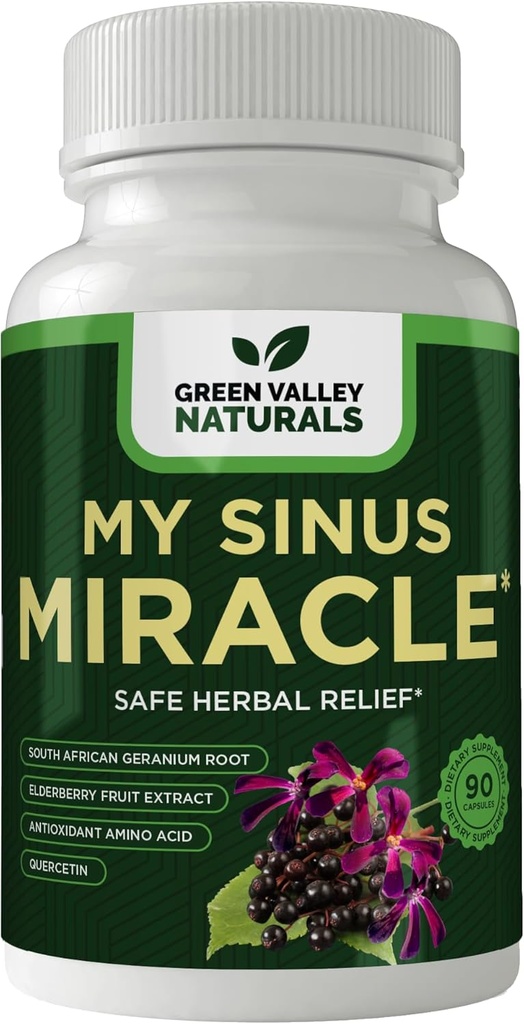 VALLEY NATURALS My Sinus Miracle Herbal Supplement, 90 Capsules (1)