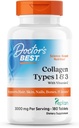 Doktor'un en iyi Collagen Tip 1 & 3 with Peptan, Non-GMO, Gluten Free, Soy Free, Supports Hair, Skin, Nails, Tendons & Bones, 1000 mg, 180 Tabletler,