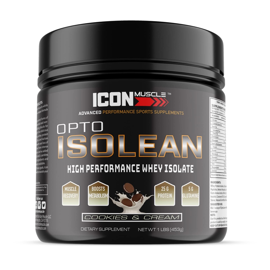 Isolean Whey Protein Isolate Toz, Vanilla, Chocolate, Strawberry, Cookies & Cream, Salted Caramel, Chocolate Mint, Chocolate Peanut Butter, 1 Pound (Kur & Krem)