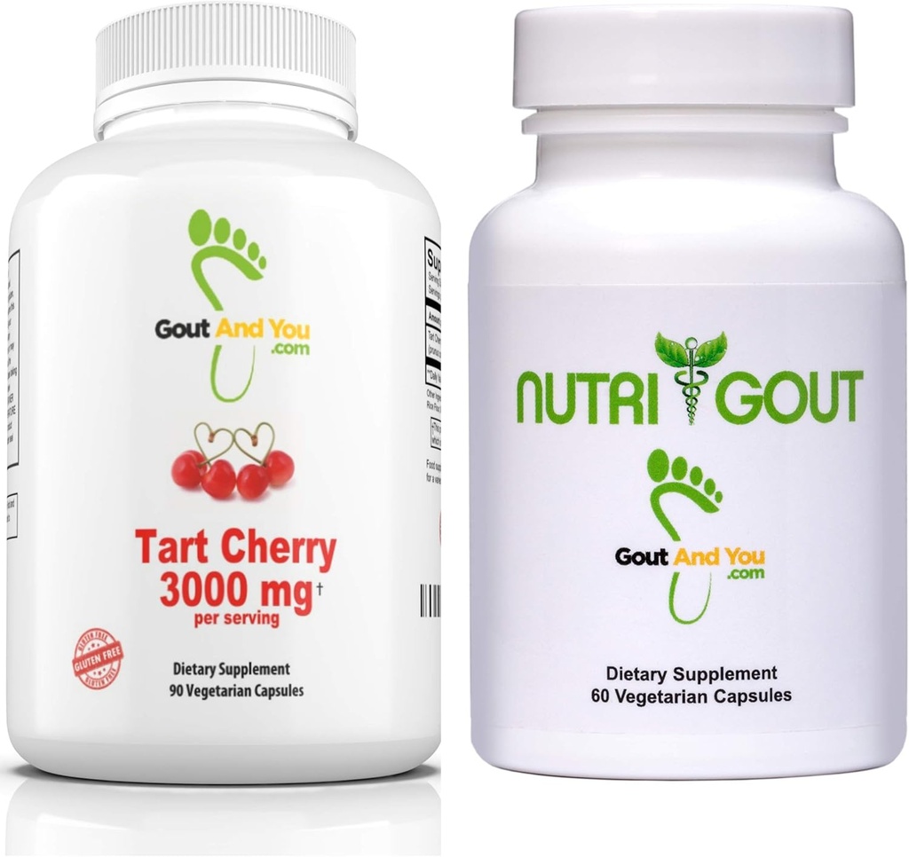 Ταρτ Cherry Extract Εξαιρετικά ισχυρό 3000 mg και NutriGout Uric Acid Support