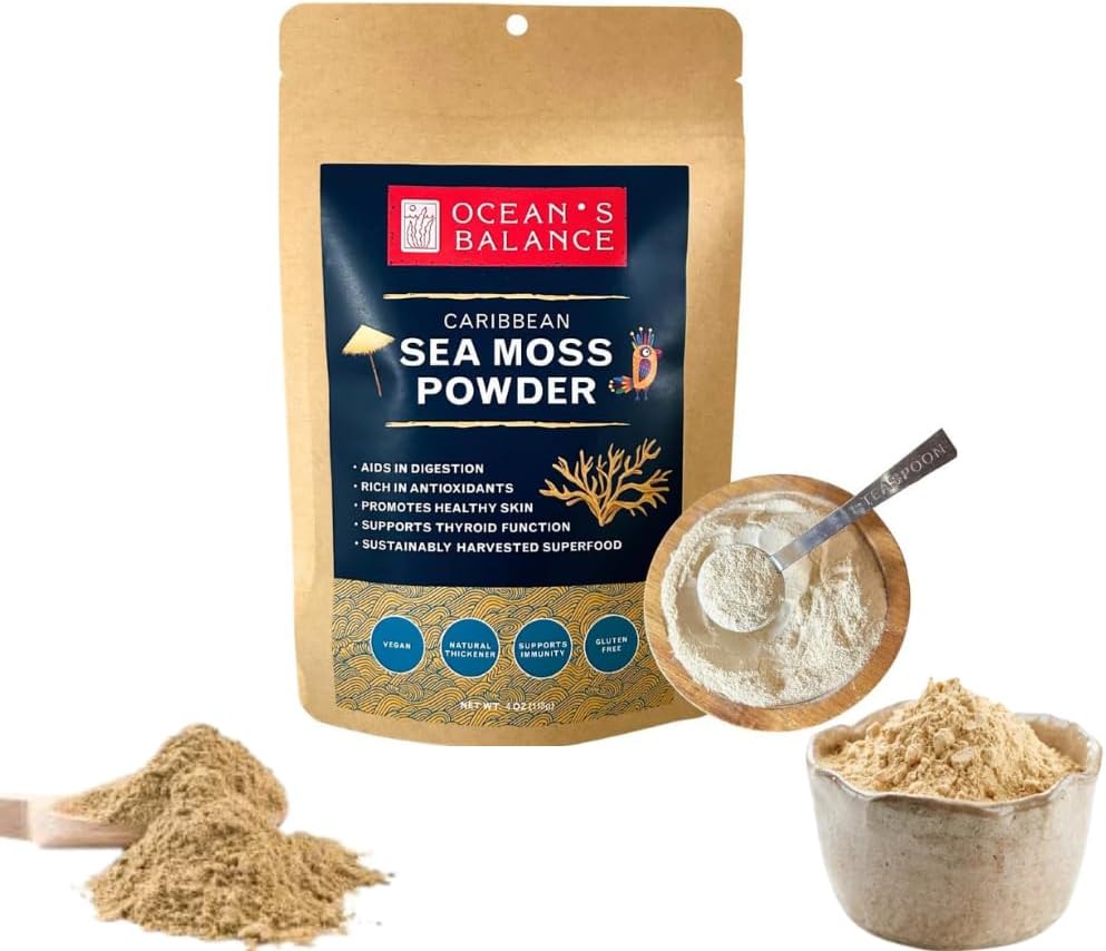 Ocean's Balance Clean Taste of Maine Sea Moss Toz (4oz) - Raw, Wildcrafted, Premium Quality - Supports Detox, Digestive Health, Immune System, Skin & Hair Tarafından Nature's Choice