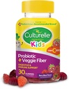 Culturelle Daily Probiotic Capsules 30CT & Kids Probiotic + Veggie Fiber Gummies 30CT for Digestive & Immune Health