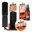 Wild Willies Beard Care Kit: Θερμαινόμενος γενεαλογικός ίσιωμα για τους άνδρες, γεννητικό βούτυρο, & γενεαλογικό ορό ανάπτυξης - Ultimate Grooming Tool Set, Beard Balm, Hydrating Serum, Hot Comb Beard Brush for Daily Use