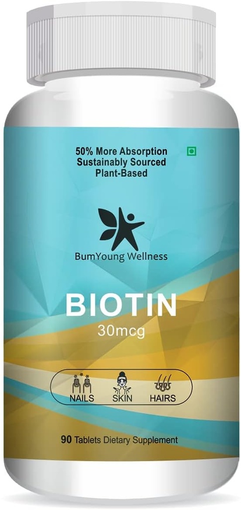 Biotin 3006, Saç Büyümesi, Güçlü Saç ve Glowing Skin için Tamam, Nail Brittleness 90 Tabletle Mücadele