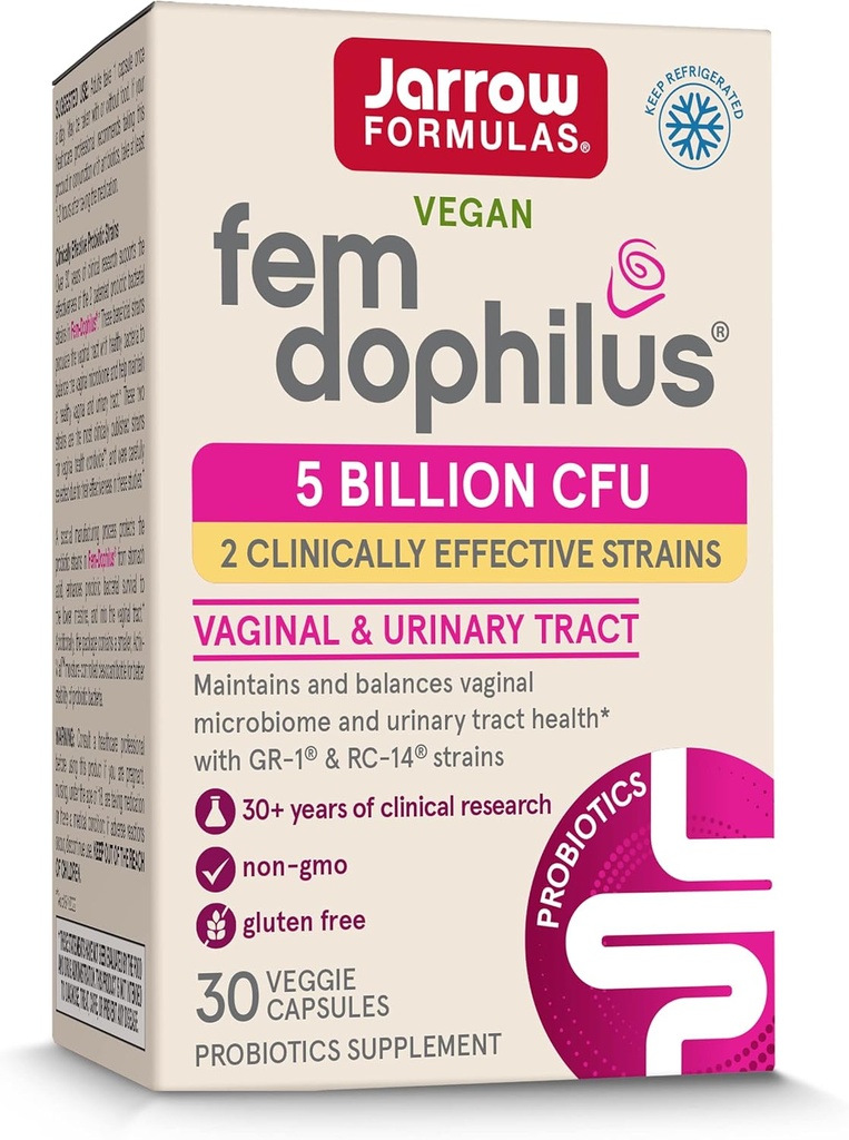 Jarrow Formulas Fem-Dofilius - 5 Milyar CFU Per Servis - Kadın Probiyotik Supplement - Urinary Tract & Vaginal Health - Up to 30 Services (Veggie Caps)