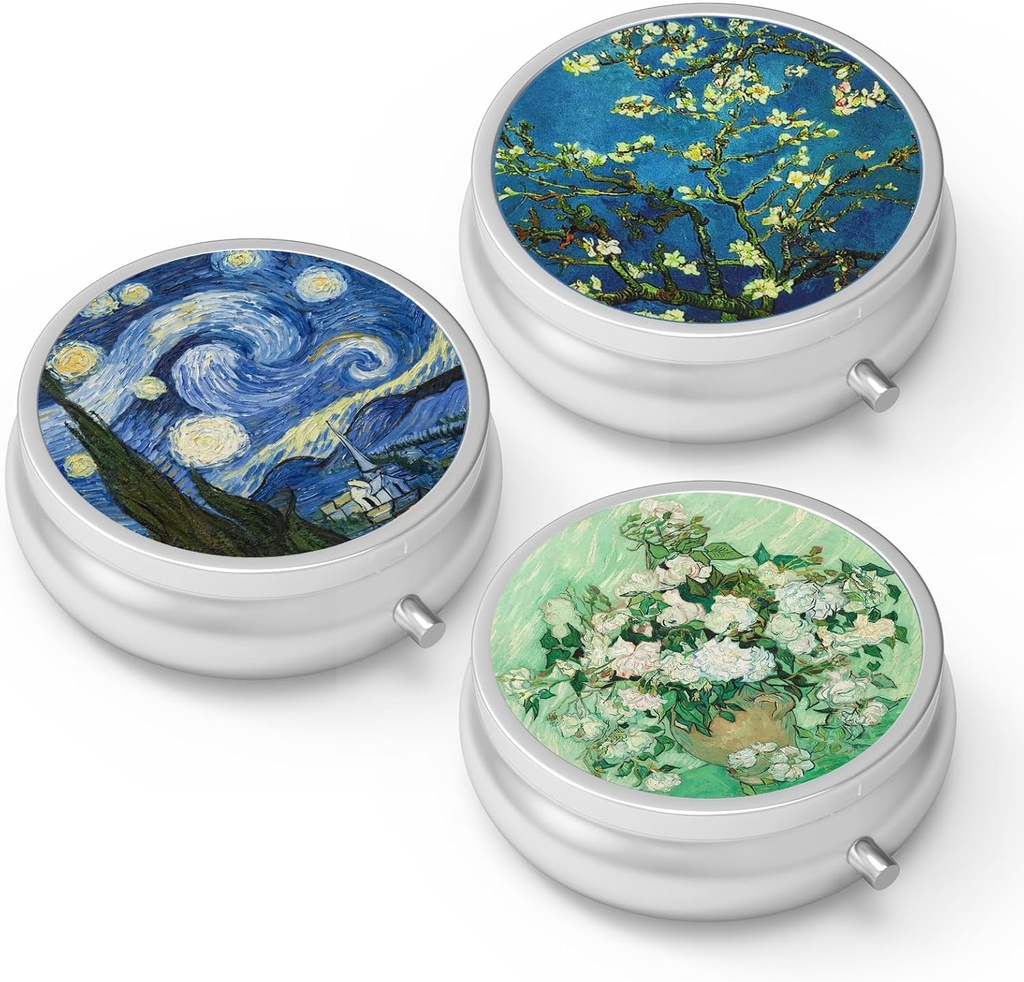 Pill Box 3 Karşılaştırma Küçük Pill Vakası, Pocket veya Purse Pill Organize Pill konteynerleri Vitaminleri, İlaçları, Balık Yağı ve Supplements (4Gerek)