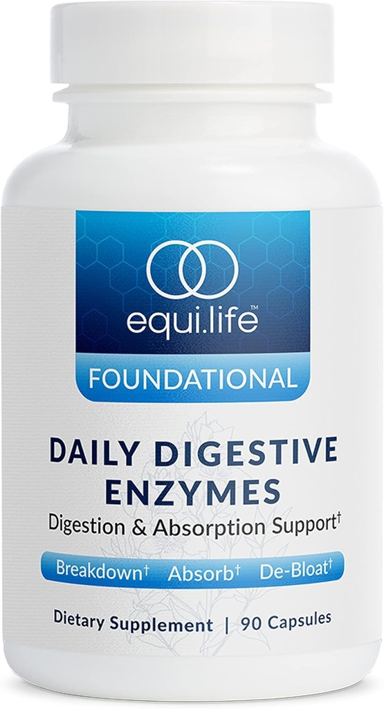 Bromelain, Lactase ve Lipase ile birlikte Günlük Digestive Enzyme Supplement, Protein, Fiber, Carbs ve Fats, Gluten Free, Vegan, Non-GMO, 90 Capsules