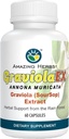 Amazing Herbs GraviolaEX Anona Muricata - 100% Pure Graviola (Soursop) εκχύλισμα, Φυσική υγεία από το Βροχερό Δάσος, βοτανικό συμπλήρωμα διατροφής - 60 Count (Pack of 1)