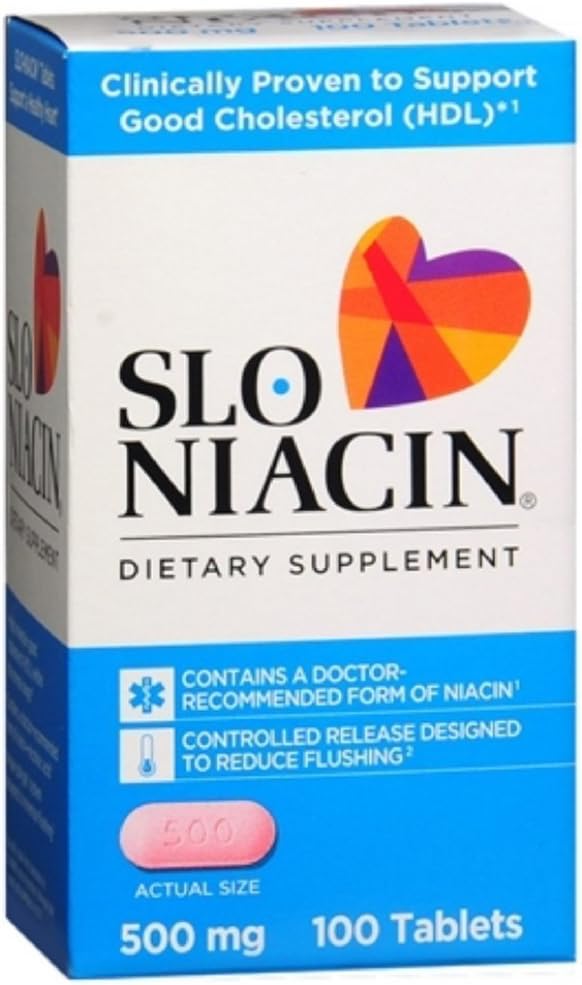 Slo-Niacin 500 mg 100 Tablet (Pack of 6)