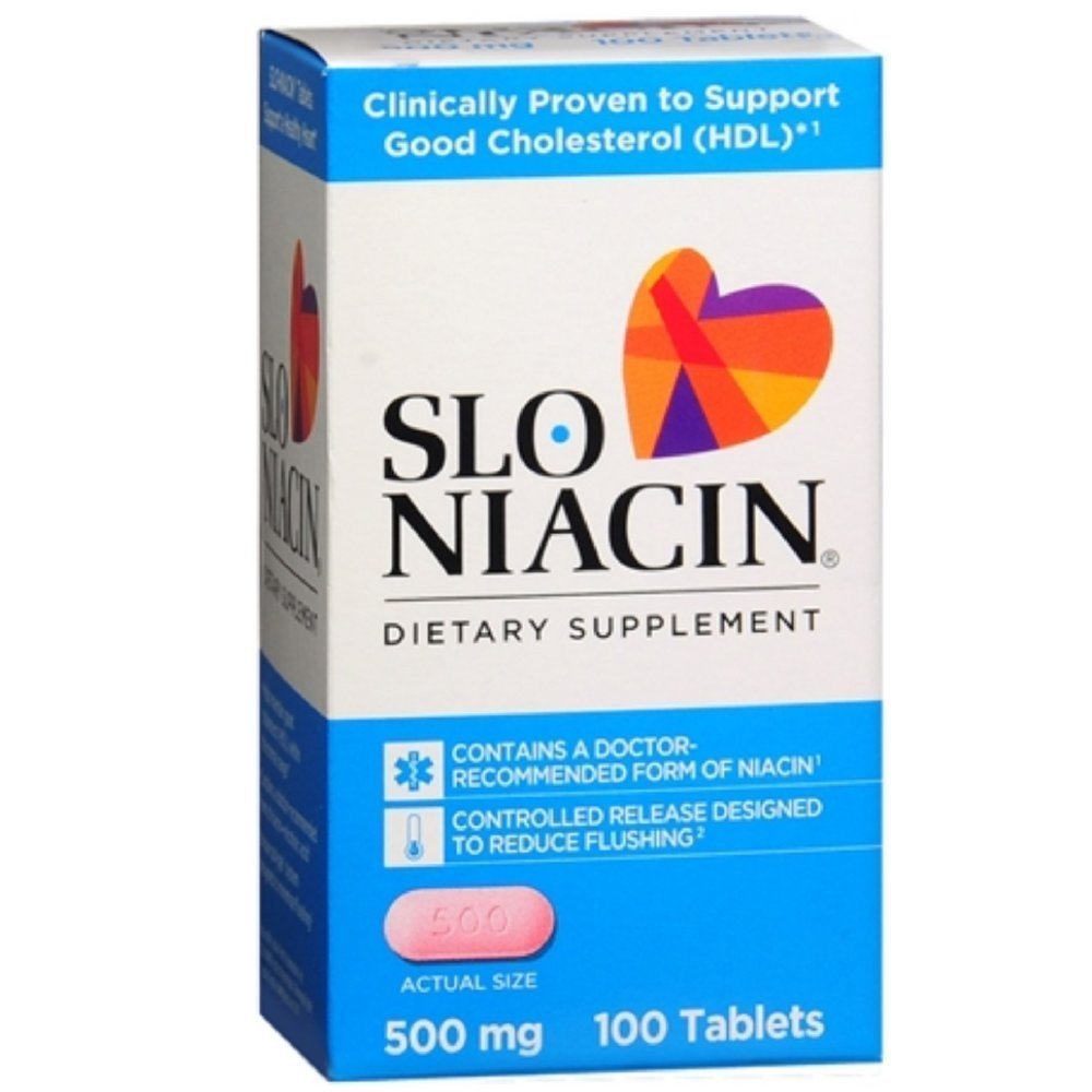 Slo-Niacin 500 mg 100 Tablet (Pack of 6)