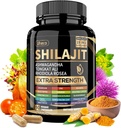 Deniz Moss ile Shilajit Supplement, Ashwagandha, Tongkat Ali - Shilajit Pure Himalaya Organik Fulvic Acid Capsules - 90 Kont