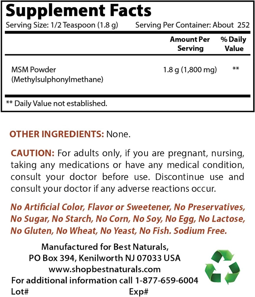 En İyi Doğallar MSM Toz & B-100 Kompleksi