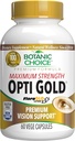 Botanic Choice maximum Strength Opti Gold Vision Eye Health Support Supplement for General Eyesight Health for Men & Women - Taurine, A, Lutein, Bilberry, Alfa Lipoic Acid (60 Capsules)