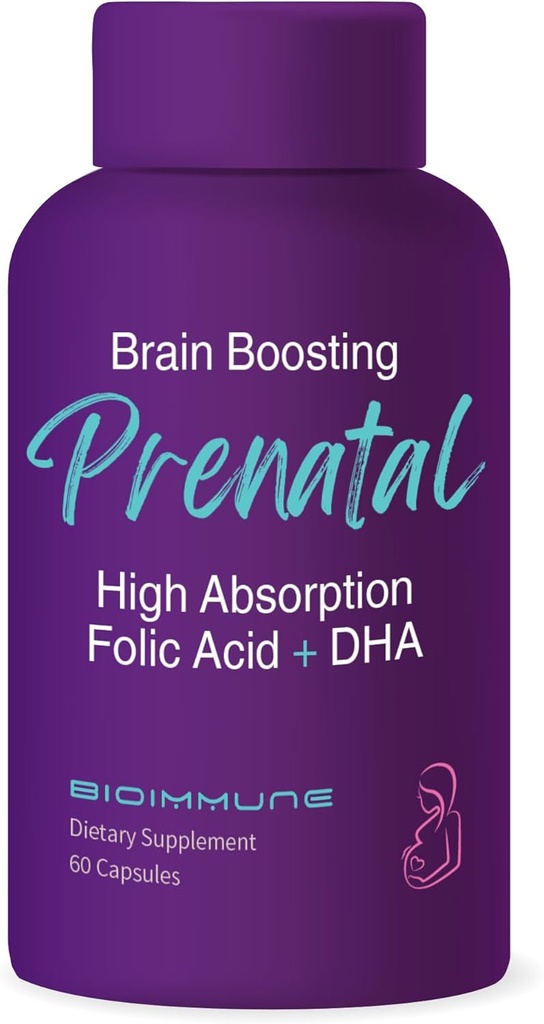 Ultra Strength Bio-Available Prenatal Vitaminler Kadınlar için, Doğal Occurring Metrik Folic Asit, DHA Omega 3. Beyin Gelişimini Destekler, Sağlıklı Fetal Development
