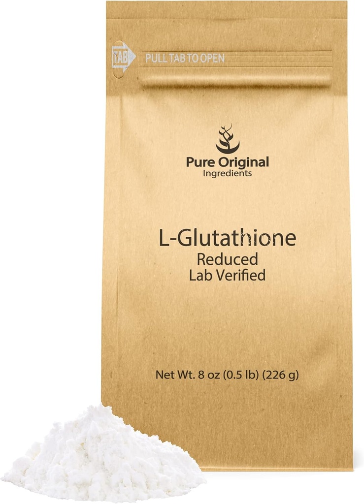 PURE ORIGINAL INGREDIENTS L-Glutathione Toz (8 oz) Azaltıldı, Her Zaman Saf, Lab Onaylandı