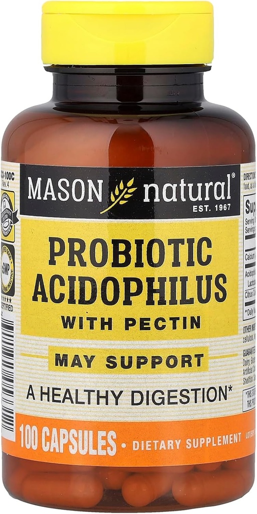 MASON NATURAL Probiyotik Asitofilius Pectin, 100 Capsules